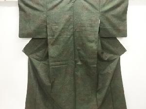 花唐草模様織出し十日町紬着物